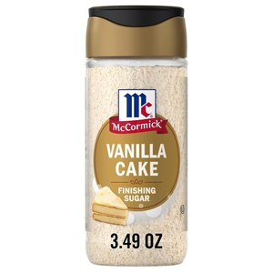 McCormick Finishing Sugar, Vanilla Cake, Warm Vanilla and Buttery Cake Flavors, Add a Touch of Sweetness to Coffee, Treats & More, Garnish Beverages, No Colors From Artificial Sources, 3.49 oz(3.49 Ounce (Pack of 1))