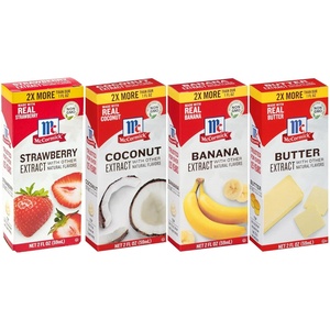 McCormick Fruity Extract Variety Pack, Includes Orange, Strawberry, Blueberry, and Coconut Flavors, For Baking, Mocktails, and More, 4 fl oz(Sweet)