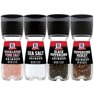 McCormick Grinder Essentials Variety Pack, Non GMO, Varieties Include Black Peppercorn, Himalayan Pink Salt, Peppercorn Medley & Sea Salt, 6.47 oz(0.8 Ounce (Pack of 1))