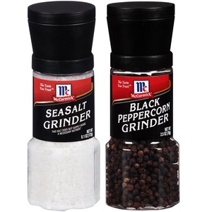 McCormick Grinders Sea Salt Grinder, 6.1 oz with McCormick Black Peppercorn Grinder, 2.5 oz(Bundle)