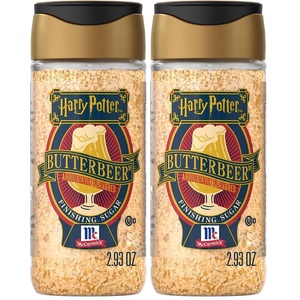 McCormick Harry Potter Finishing Sugar, Butterbeer, Limited Edition, Buttery Sweetness of Toffee, Sprinkle on Baked Goods or Use as a Rimming Sugar on Beverages, 2.93 oz(2.93 Ounce (Pack of 2))