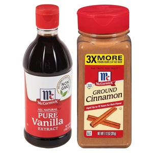 McCormick Holiday Bundle – Pure Vanilla Extract 16 fl oz, Ground Cinnamon 7.12 oz
