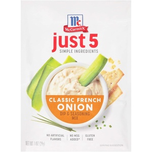 McCormick Just 5 Simple Ingredients Classic French Onion Dip & Seasoning Mix, 1 oz (Pack of 12)(Classic French Onion)