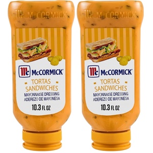 McCormick Mayonnaise Dressing, Tortas Sandwiches, Perfect for Giving Your Favorite Deli Sandwiches a Flavor Boost, A Thick, Creamy Sandwich Spread That Adds a Hint of Lime and Sweet Pickle Flavor, 10.3 fl oz(10.3 Fl Oz (Pack of 2))