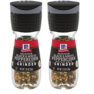 McCormick Premium Black & White Peppercorn Adjustable Grinder, 1.26 oz (Pack of 6)(1.26 Ounce (Pack of 2))