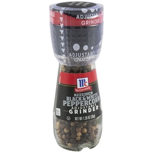 McCormick Premium Black & White Peppercorn Adjustable Grinder, 1.26 oz (Pack of 6)(1.26 Ounce (Pack of 6))