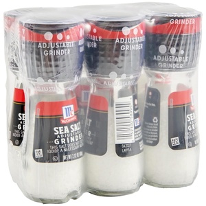 McCormick Sea Salt Grinder, 2.12 oz (Pack of 6) – One 6 Pack of 2.12 Ounce Glass Bottles of Mediterranean Sea Salt, Best for Tabletop Use(2.12 Ounce (Pack of 6))