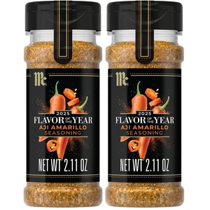 McCormick Seasoning, Aji Amarillo, 2025 Flavor of the Year, Blend of Tropical & Smoky Notes with Medium Chile Heat, For Seafood, Fish, Veggies, Poultry, Sauces, Salsa, and More, 2.11 oz(2.11 Ounce (Pack of 2))